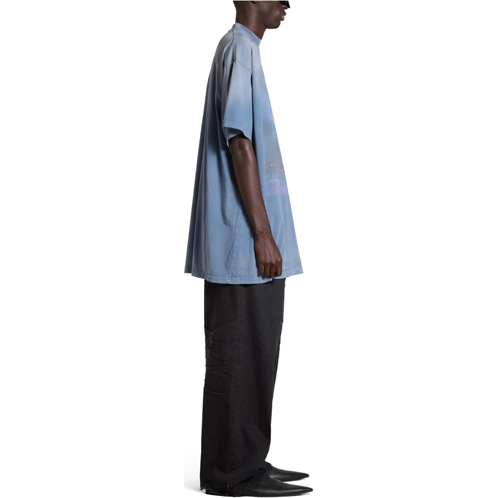 Balenciaga Paris Moon T-shirt 'Blue' 739028TQVO14530