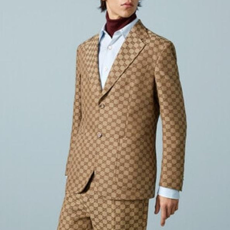 Gucci GG Supreme Linen Formal Jacket 'Beige Ebony' 742607-ZAM7G-2580