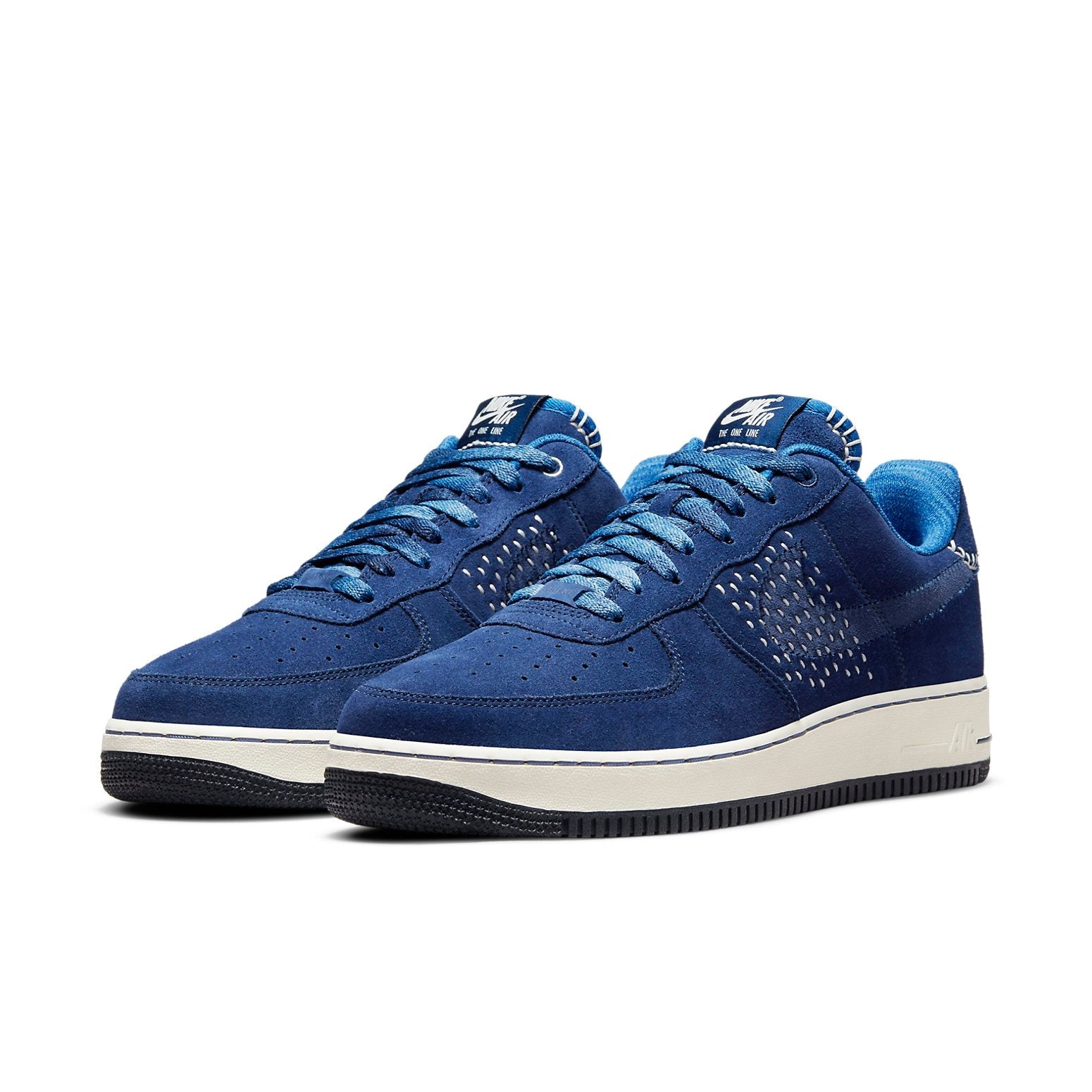 Nike Air Force 1 '07 PRM The One Line Low-top Sneakers Blue Unisex 'Blue White Black' DO7993-447
