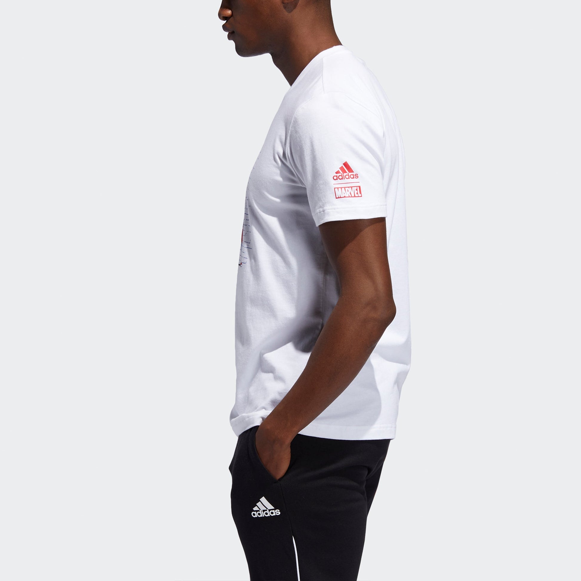 adidas x Marvel Spiderman Basketball T-Shirt 'White' DX6893