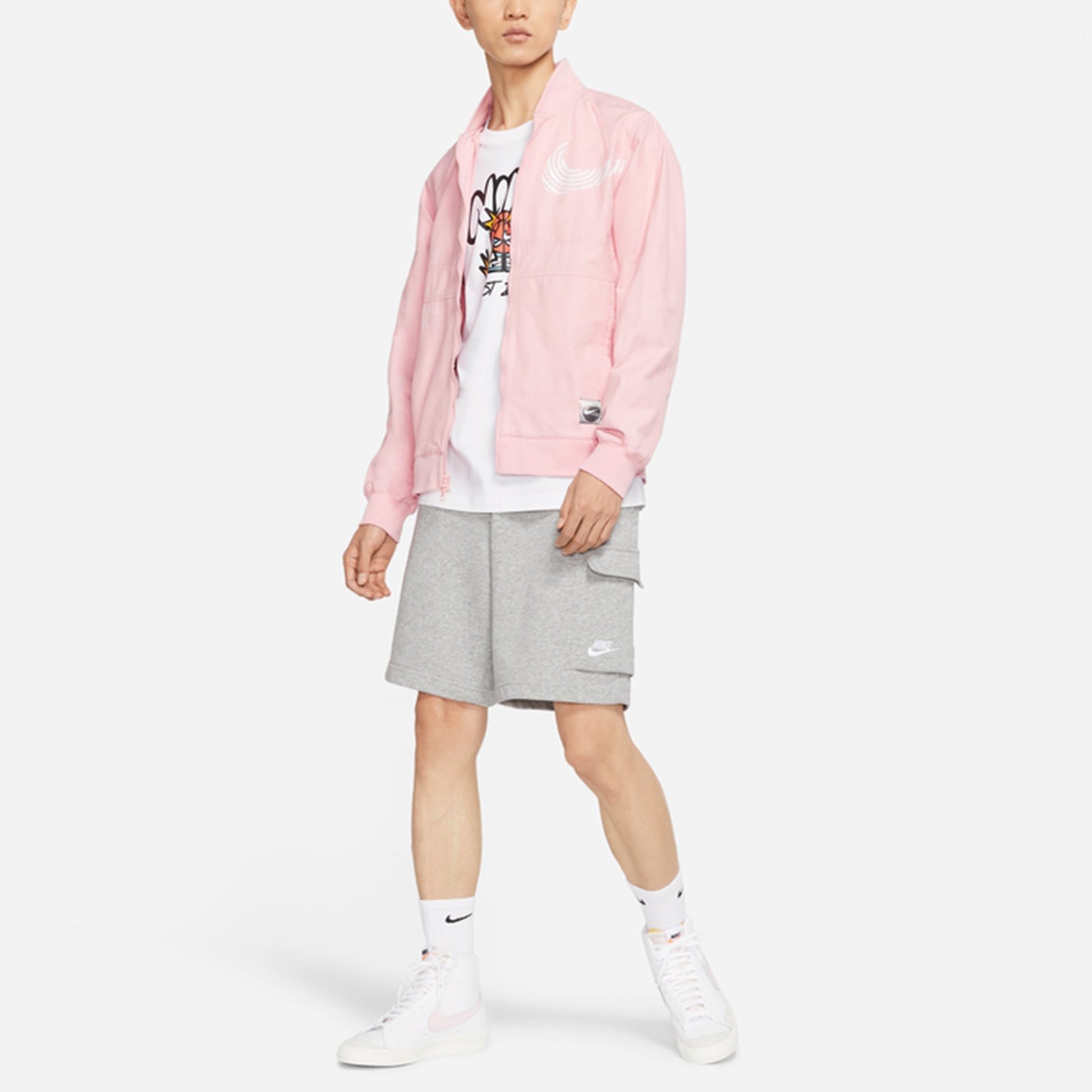 Men's Nike Sportswear Athleisure Casual Sports Woven Jacket Autumn Pink Red DM7900-603