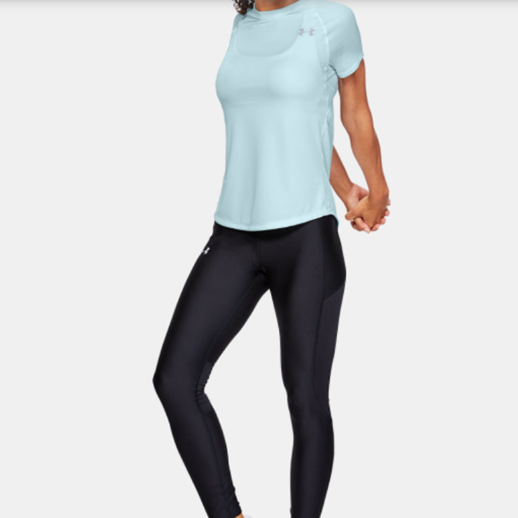 (WMNS) Under Armour Running Sports Short Sleeve Blue 1326462-462