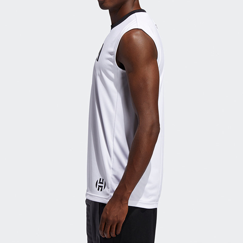 adidas Hrdn Sb Tank Logo Printed Sports Basketball Jersey Men's White FR1829