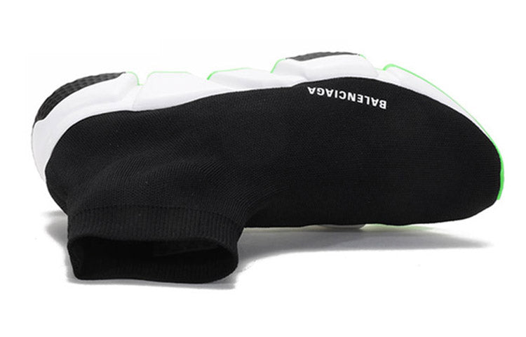 Balenciaga Speed Sock-like Design Sneakers Black/Green 645056W2DB91073