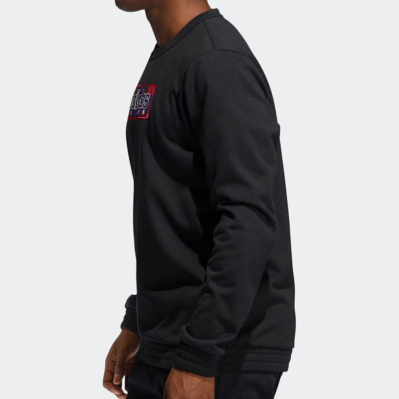 adidas Mic Gfx Crew New Year's Edition Basketball Sports Fleece Lined Round Neck Pullover Black GQ2833