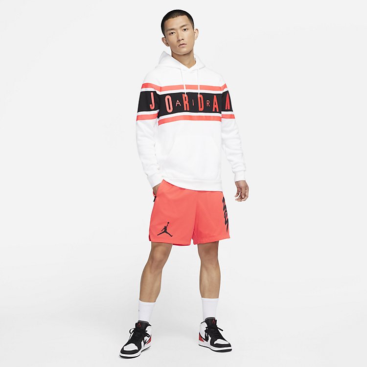 Air Jordan Logo Hoodie 'White Orange' DD1796-100