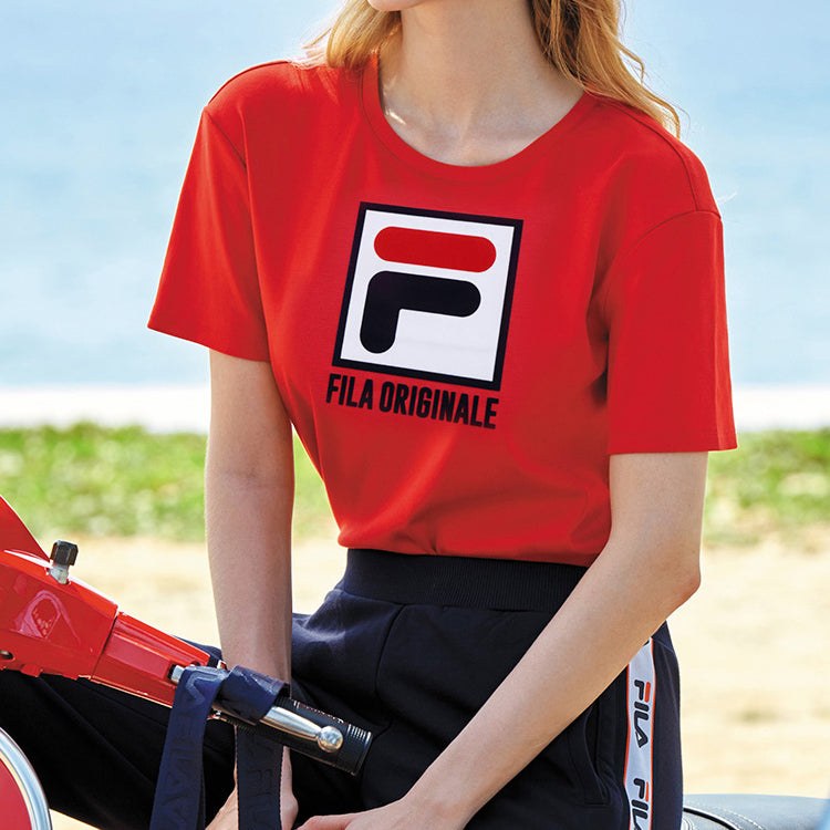 (WMNS) FILA Stylish Sports Red T-Shirt F11M828106F-RD