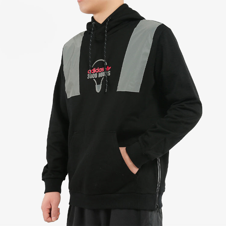 adidas originals Printing Reflective hooded Pullover Sports Black FT5852