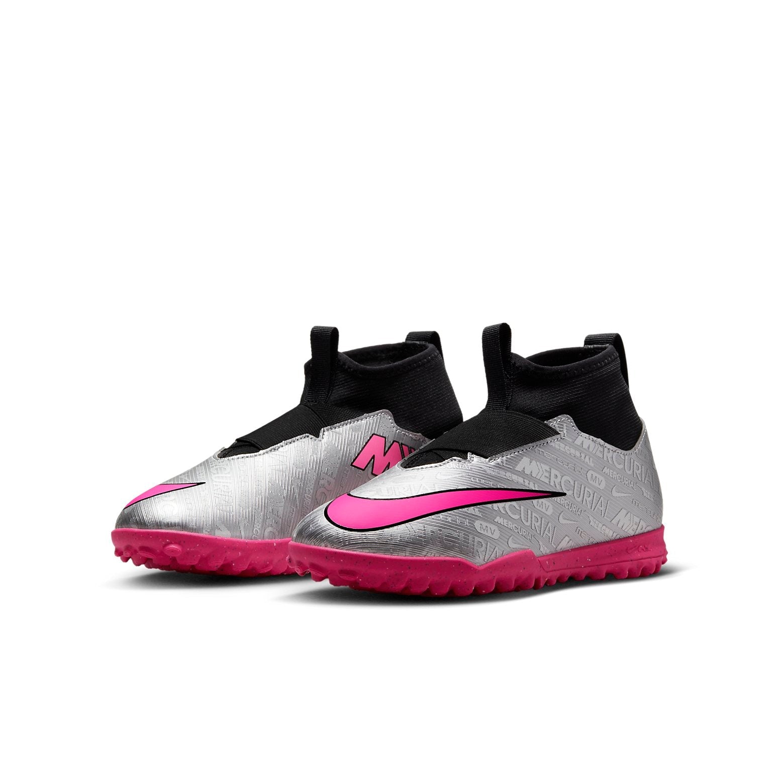 (GS) Nike Jr Mercurial Superfly 9 Acad 25 TF Turf 'Silver Hyper Pink' FJ2033-060