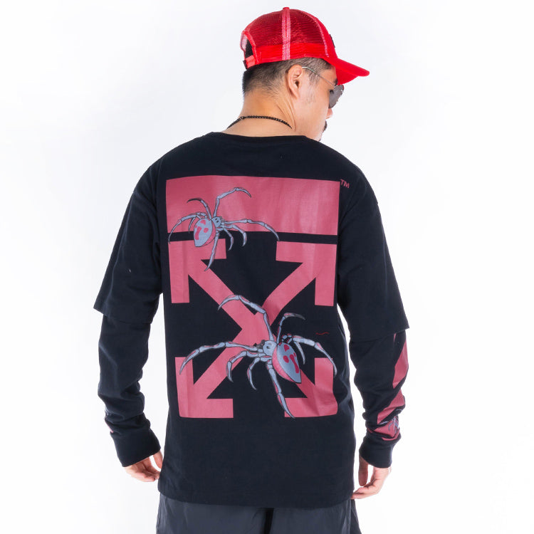 Off-White Printing Arrow Long Sleeves Loose Fit Black OMAB022S201850011024