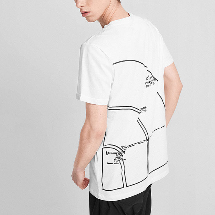 Men's THE NORTH FACE SS20 Geometry Pattern Logo Quick Dry Short Sleeve White 4998-FN4