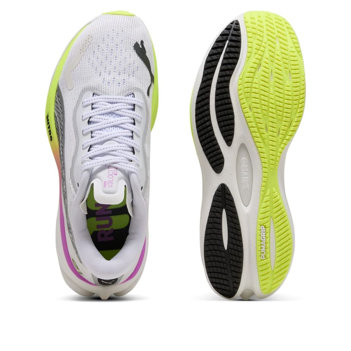 (WMNS) PUMA Velocity Nitro 3 Ekiden Glow 'White Pure Magenta Yellow' 311903-01