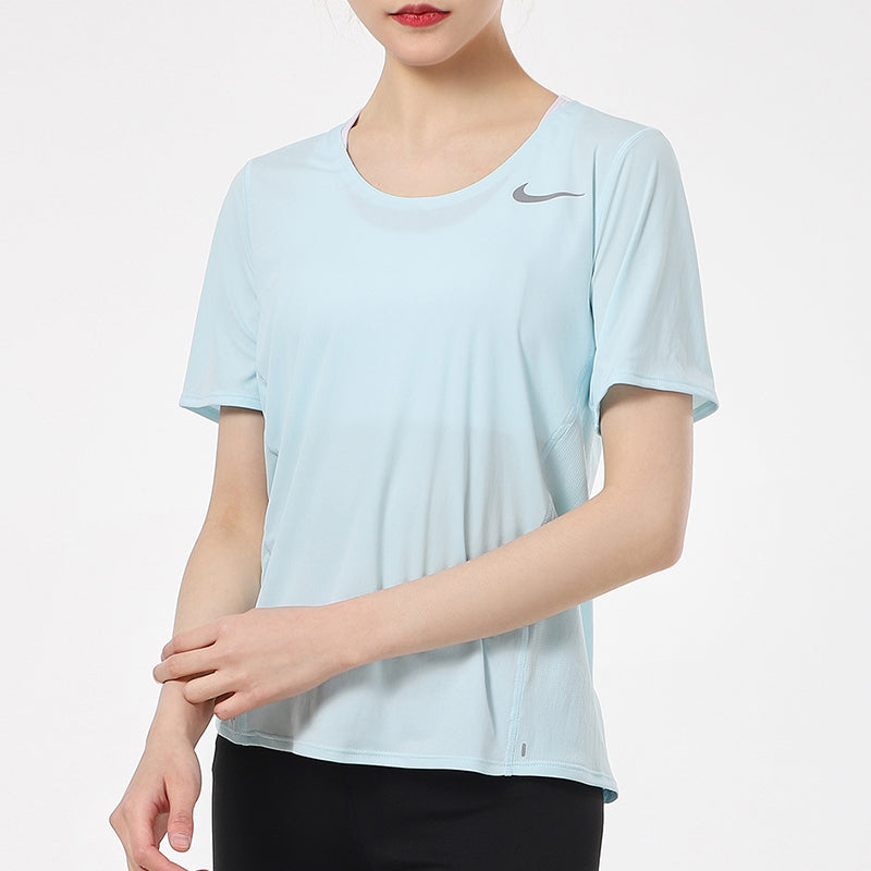(WMNS) Nike Dri-FIT Training Sports Quick Dry Short Sleeve Blue CJ9445-474