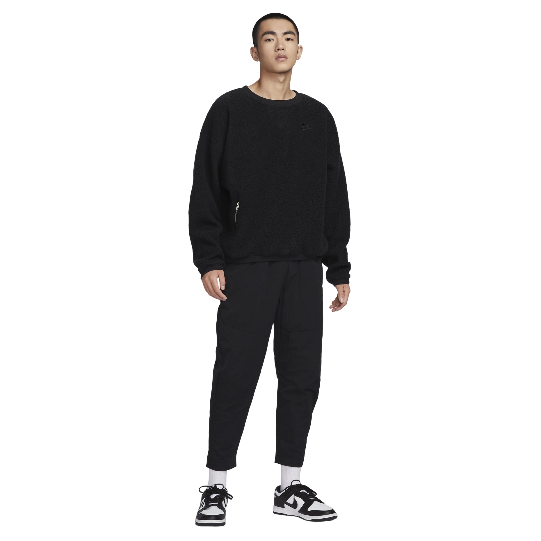 Nike Club Fleece Winterized Crew 'Black' FB8379-010