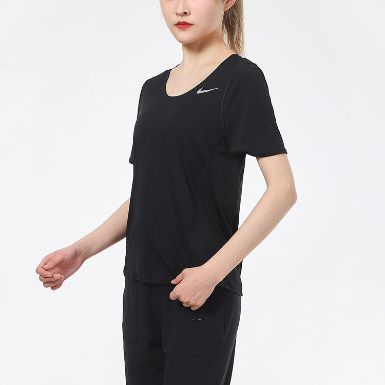 (WMNS) Nike Dri-FIT Training Sports Quick Dry Short Sleeve Black T-Shirt CJ9445-010