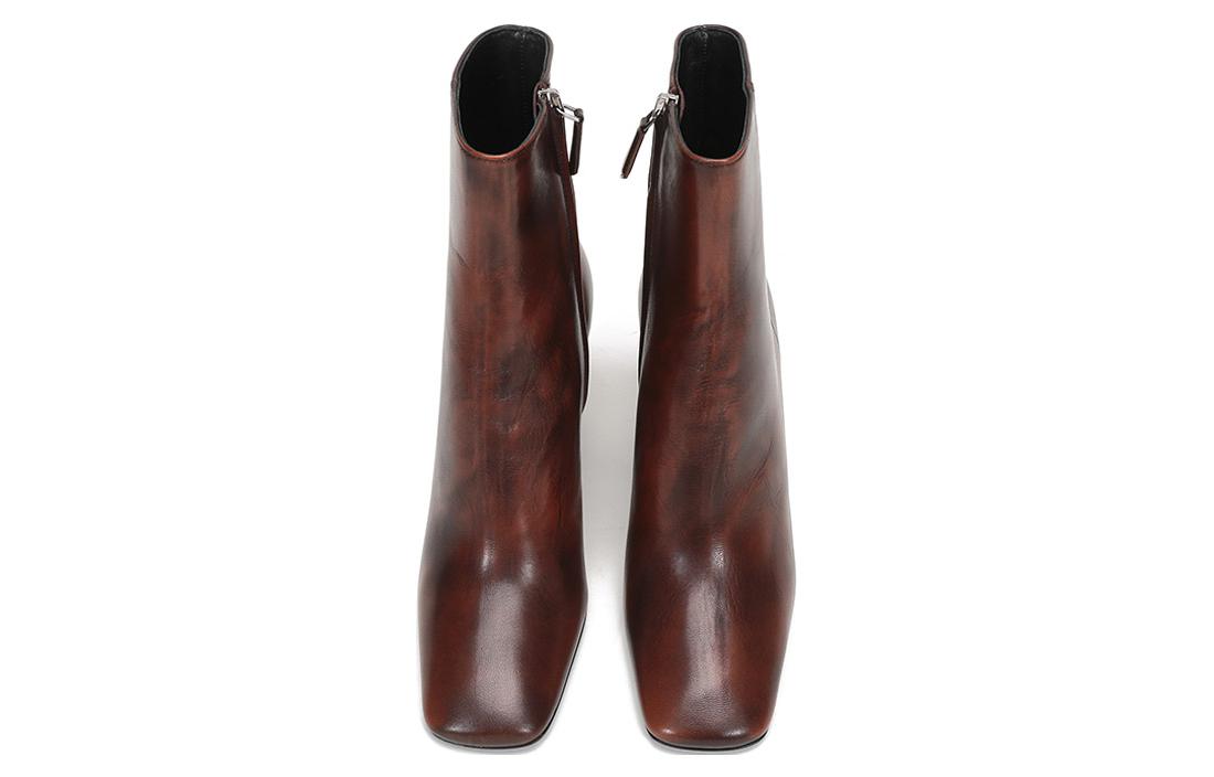 (WMNS) PRADA Leather Square Toe Ankle Pumps 'Brown' 1T722L_P70_F0005_F_B085