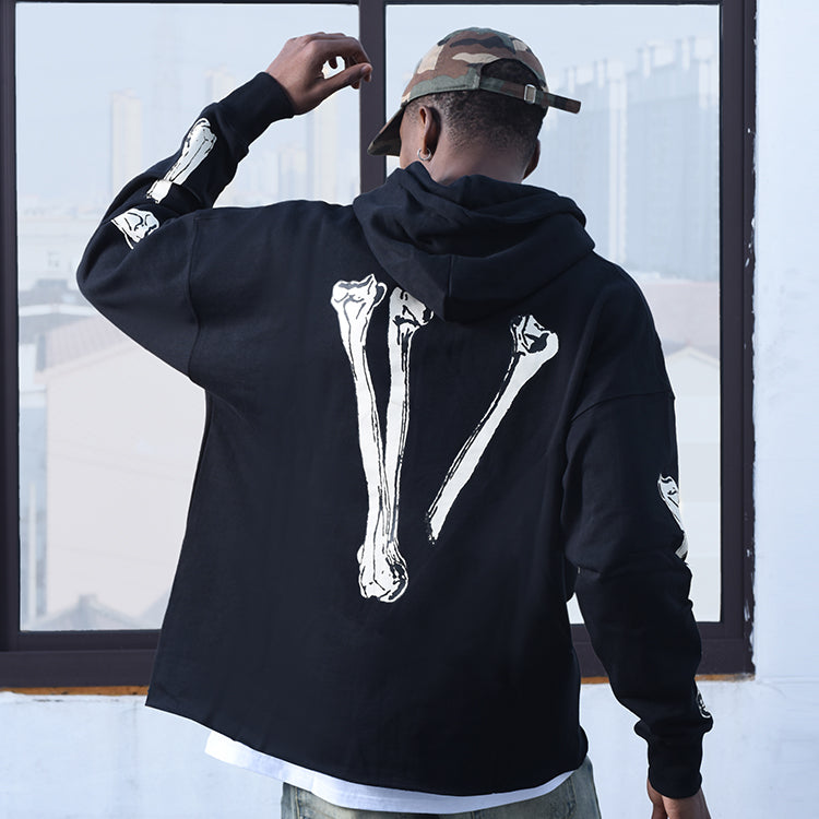 VLONE SKELETON- Skeleton Printing Back Large Logo Black HD-6