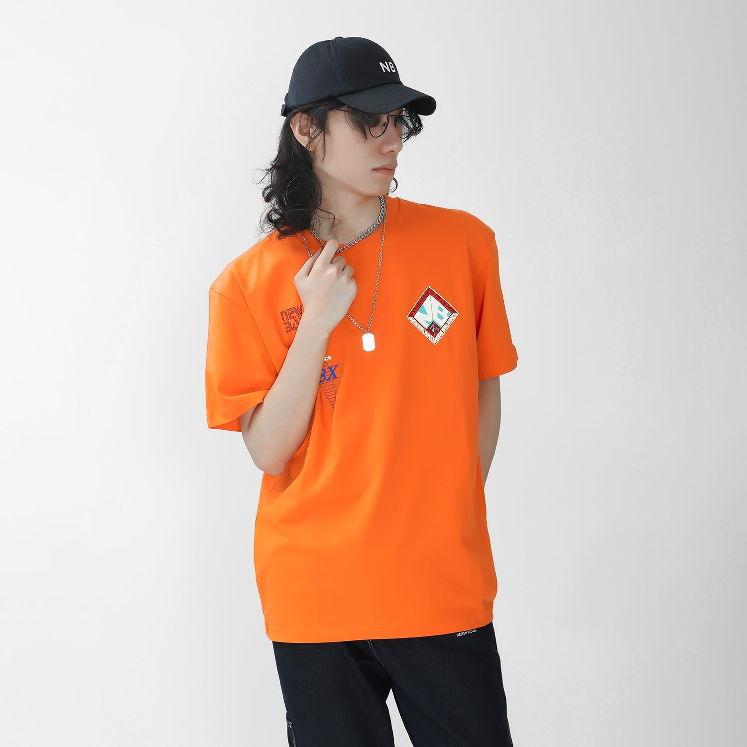 New Balance x Salehe Bembury Unisex Printing Logo Round-neck Tee Orange MT11563-VRO
