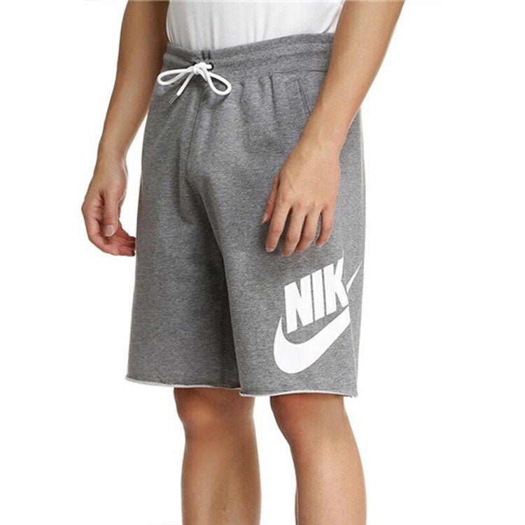 Nike Large Logo Printing Drawstring Sports Shorts Gray AT5268-063