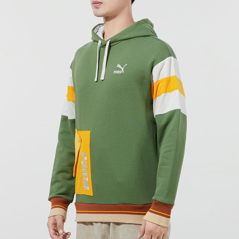 PUMA Retro Embroidered Logo Contrasting Colors Sports Dark Green 534679-67