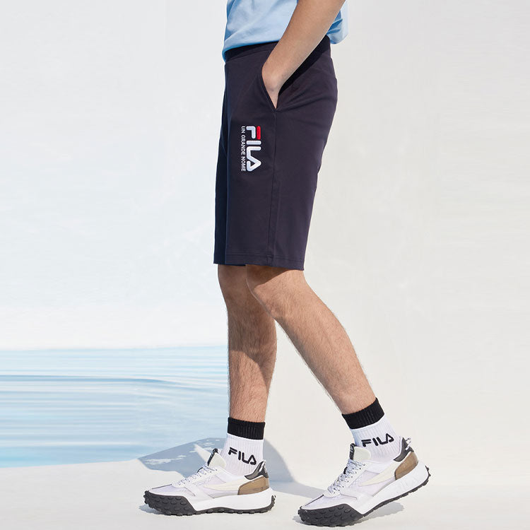 FILA Logo Embroidered Casual Knit Shorts Blue F51M128604F-NV