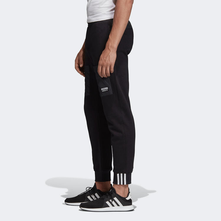 adidas originals Vocal Pants Logo Printing Splicing Bundle Feet Sports Pants Black FP7708