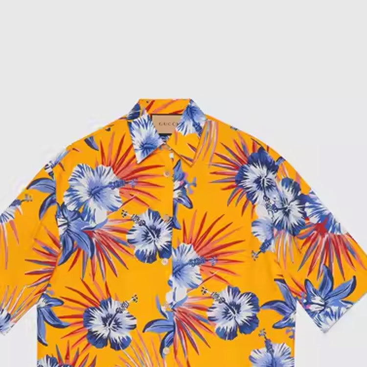 (WMNS) Gucci Wild Flower Print Viscose Shirt 'Yellow' 690720-ZAI5S-7637