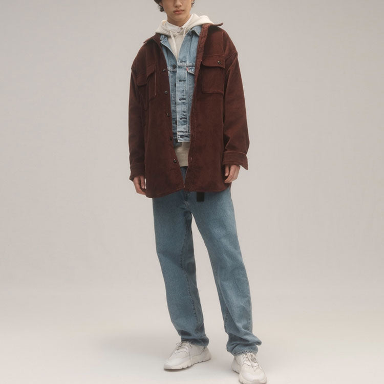 Men's Levis Series lapel corduroy Jacket Purple Red 27594-0000