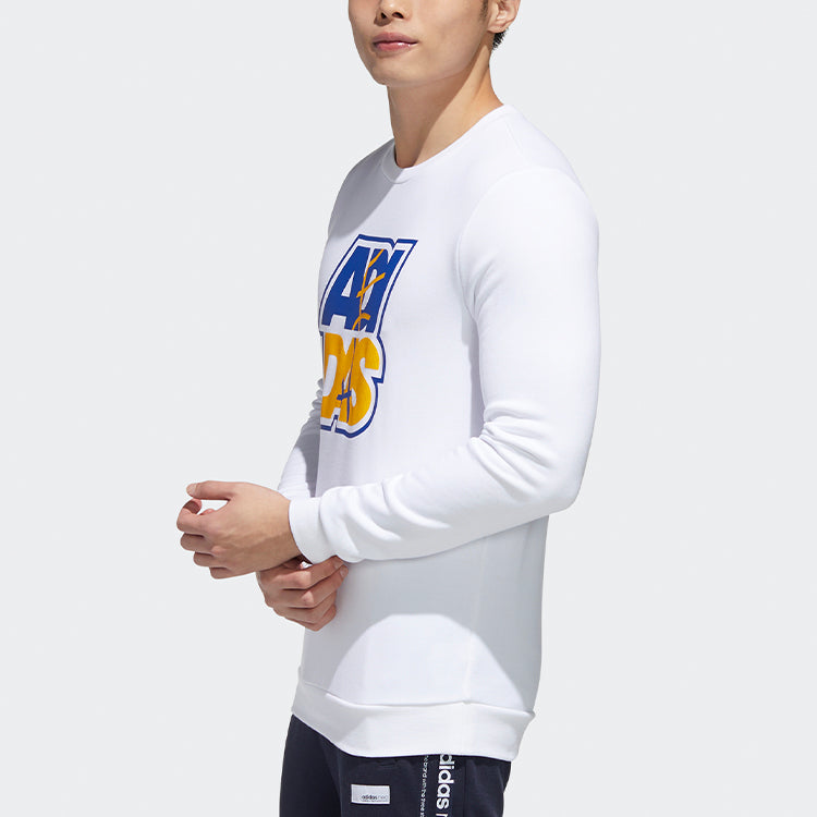 adidas neo M FAV SW Alphabet Printing Sports Pullover White GP5886