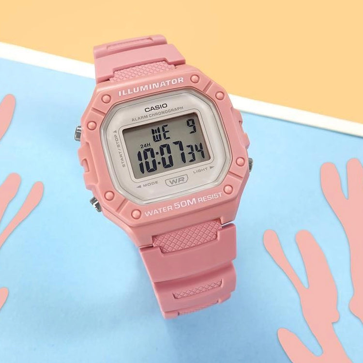 CASIO Fashion Stylish Sports 50m Waterproof Pink Watch Digital W-218HC-4AV