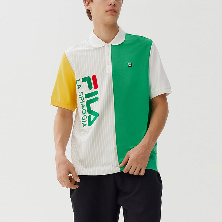FILA Contrasting Colors Casual Short Sleeve polo Green F11M128165F-GN