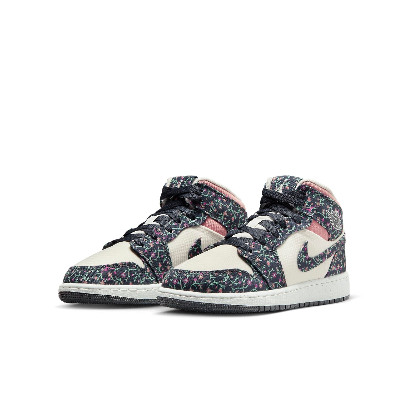 (GS) Air Jordan 1 Mid 'Floral Canvas' FJ3451-001