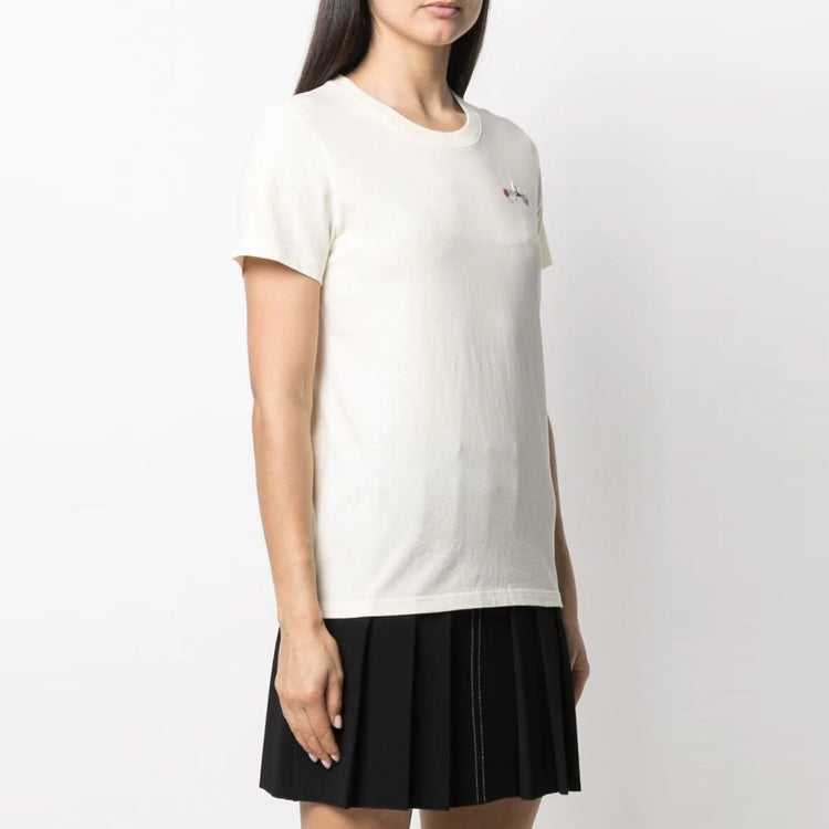 (WMNS) Off-White SS21 Flowers Embroidered Arrow Short Sleeve Creamy White OWAA049R21JER0036184