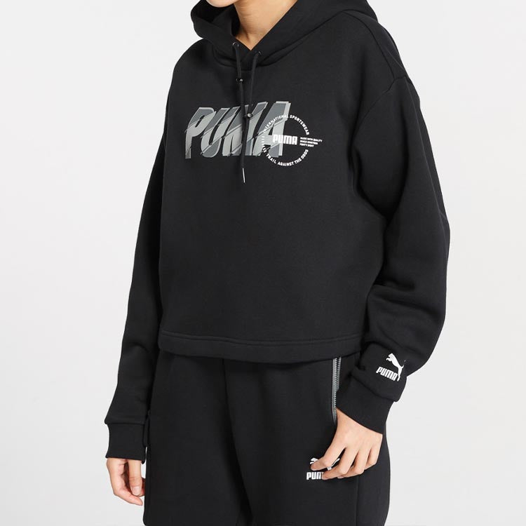 (WMNS) PUMA Colorblock Alphabet Logo Printing Black 596742-01