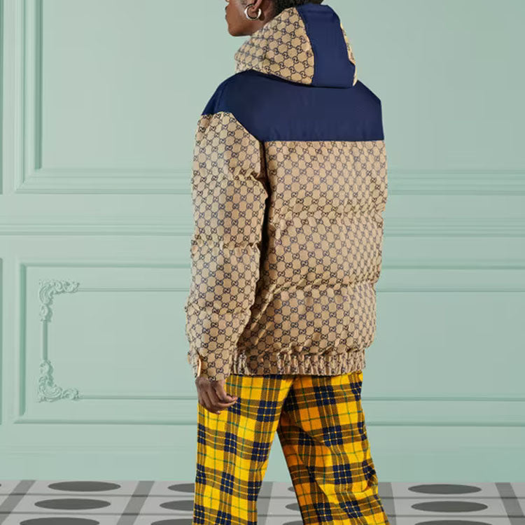 Gucci GG Canvas Goose Down Jacket 'Beige Navy' 715535-Z8A52-9120