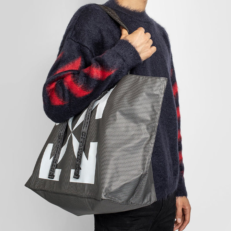 Off-White Arrow Printing Gray handbag White OMNA054E20PLA0011001
