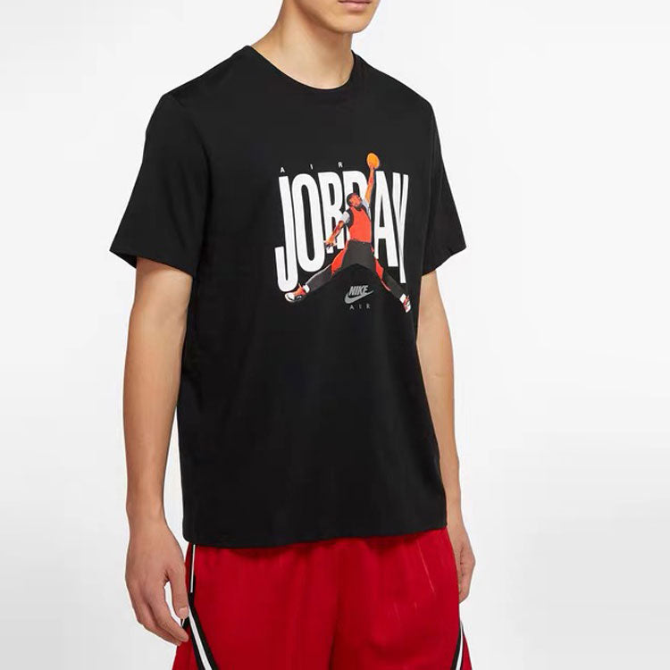 Air Jordan Printing Logo Round Neck Short Sleeve 'Jumpman Black' CJ6307-010
