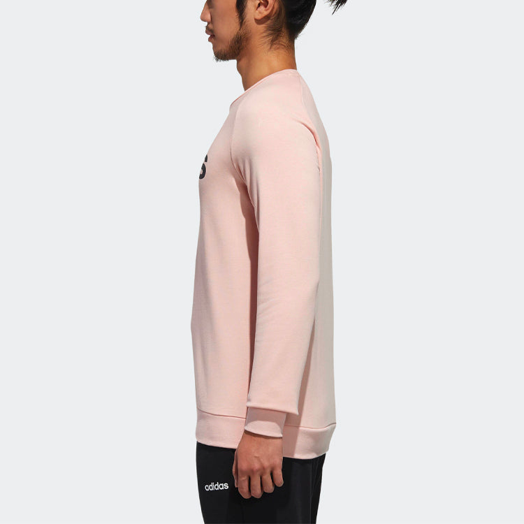 adidas neo Logo Printing Round Neck Pullover Long Sleeves Pink DT8306