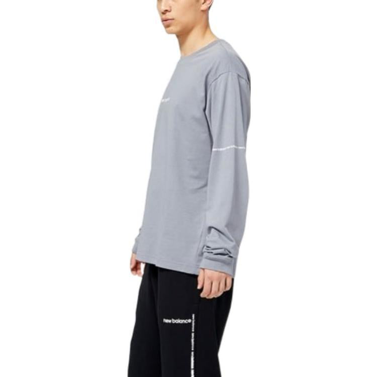 New Balance Essentials Graphic Long Sleeve T-shirt Asia Sizing 'Grey' MT23518-GNM