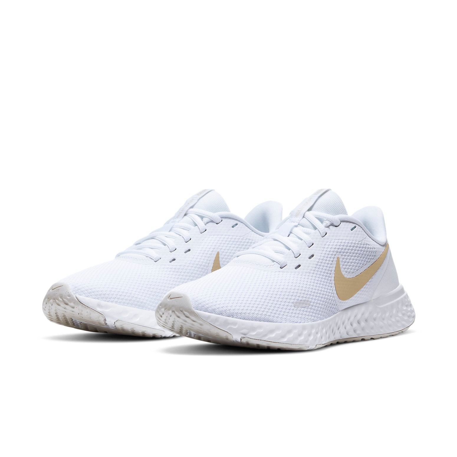(WMNS) Nike Revolution 5 White/Gold BQ3207-108