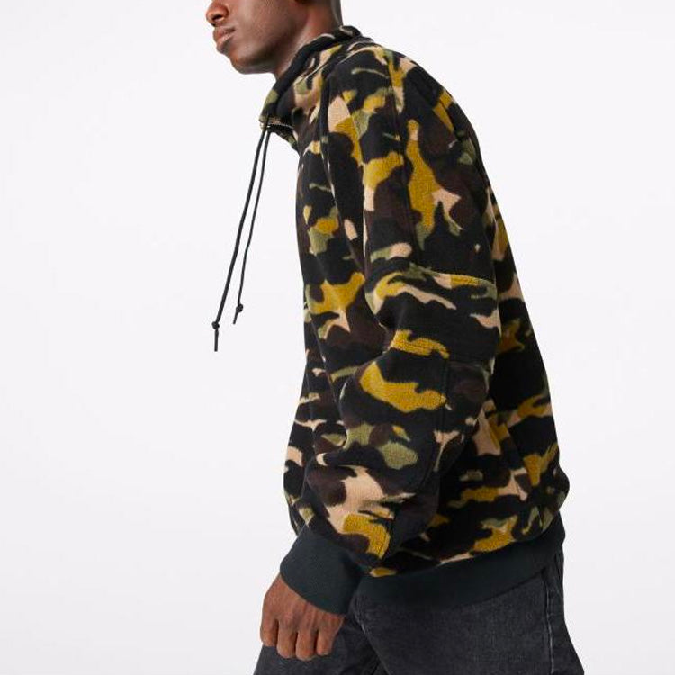 Converse Polar Fleece Archive Camo Funnel Top Sweatshirt Asia Sizing 'Camo Green' 10018304-A01