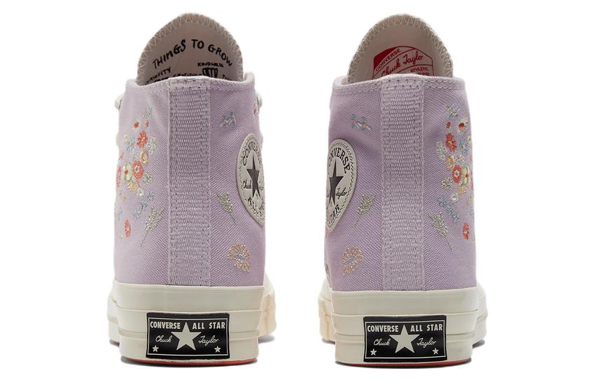 (WMNS) Converse Chuck 70 High 'Embroidered Floral Print - Pale Amethyst' A01584C
