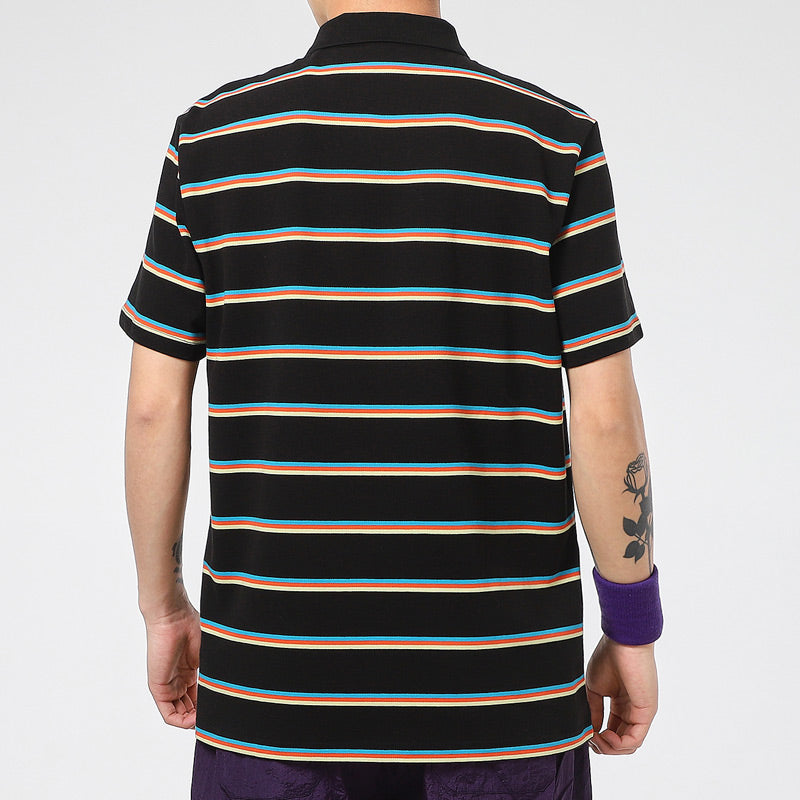 PUMA Downtown Stripe Polo Tee Shirt 'Black' 599781-01