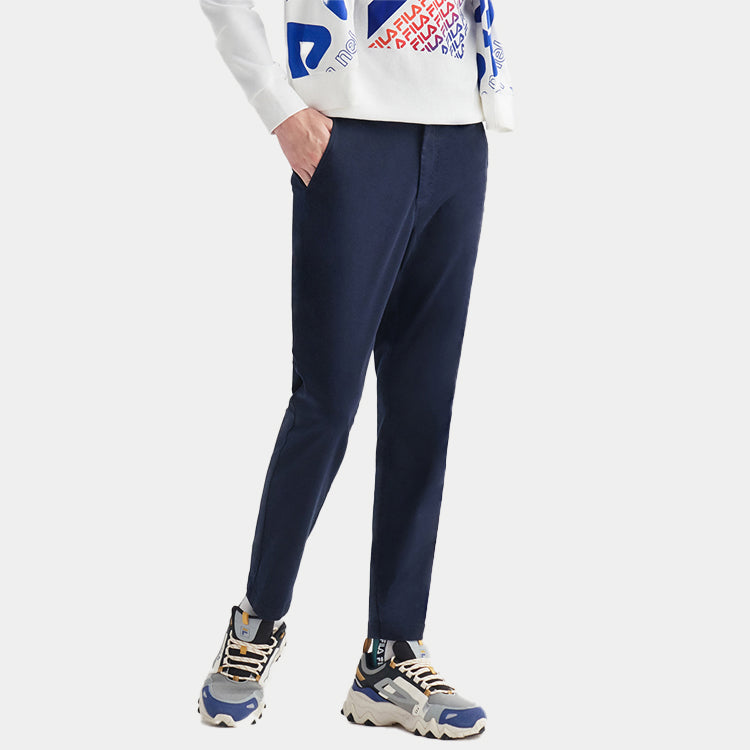 FILA Logo Small Label Embroidered Woven Straight Breathable Sports Pants Blue F11M028818F-NV