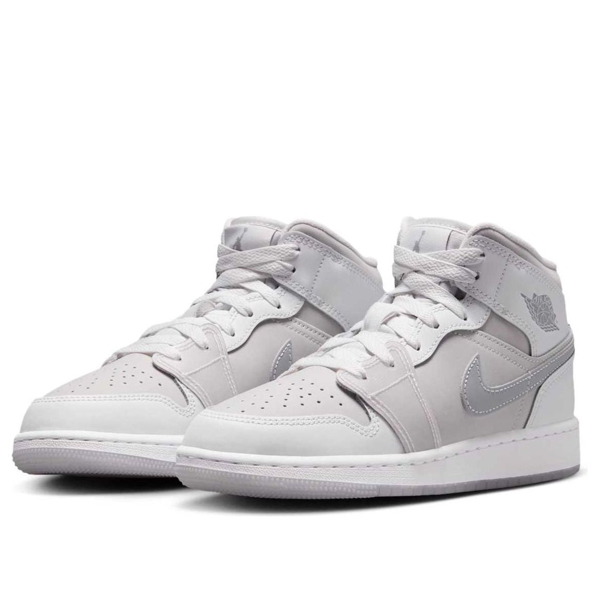 (GS) Air Jordan 1 Mid SE 'Summit White Metallic Silver' HQ3600-121