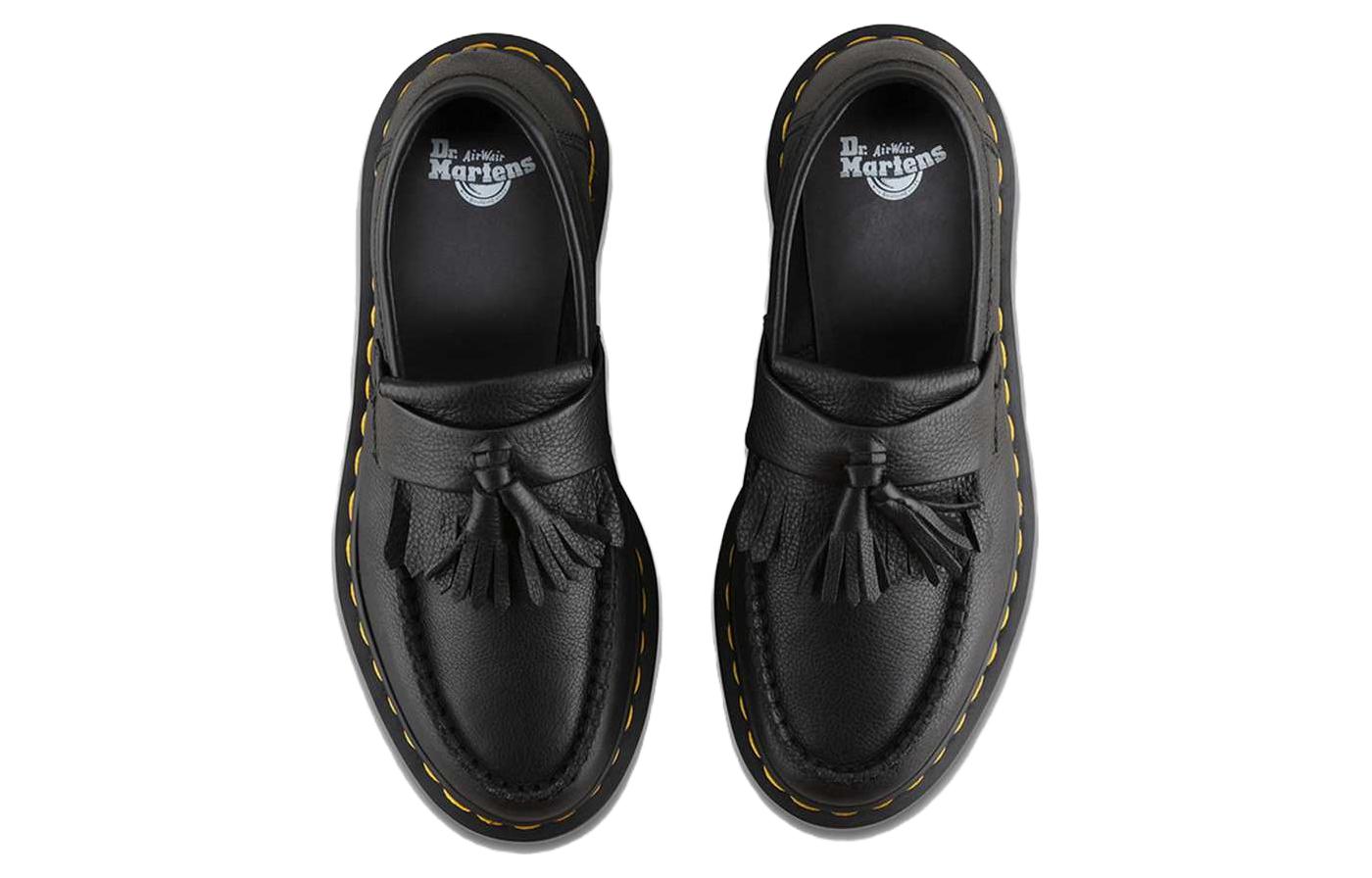 (WMNS) Dr. Martens Adrian Virginia Leather Tassel Loafers 'Black' 22760001