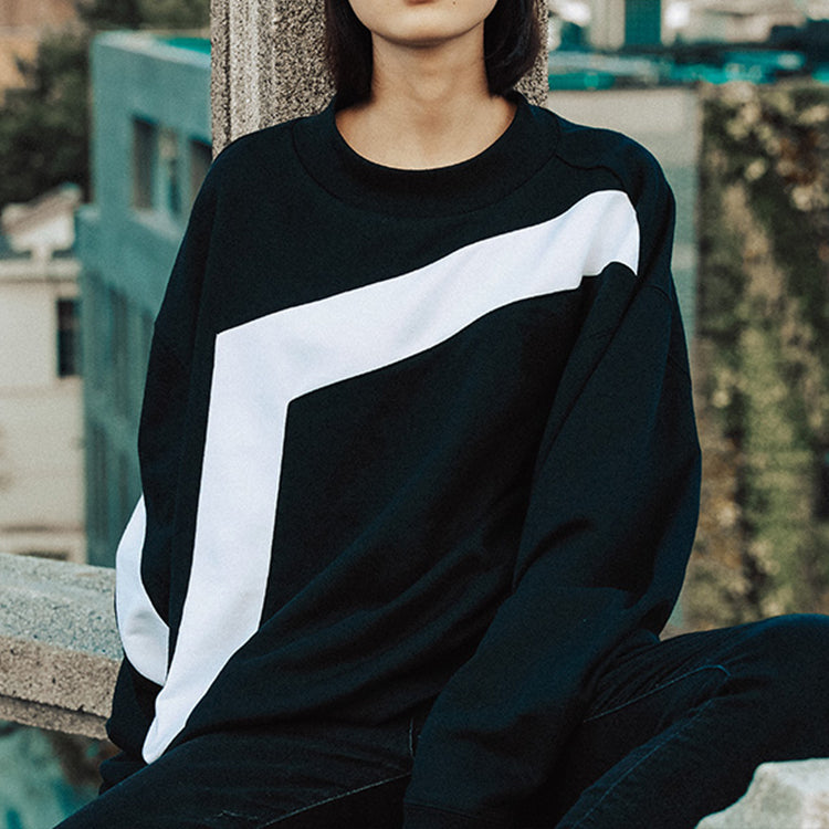 Vans Logo Printing Casual Sports Pullover Couple Style Black VN0A54NCBLK
