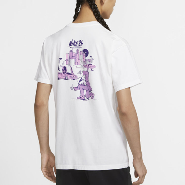 Nike Printing Skateboard Short Sleeve White CW1479-100