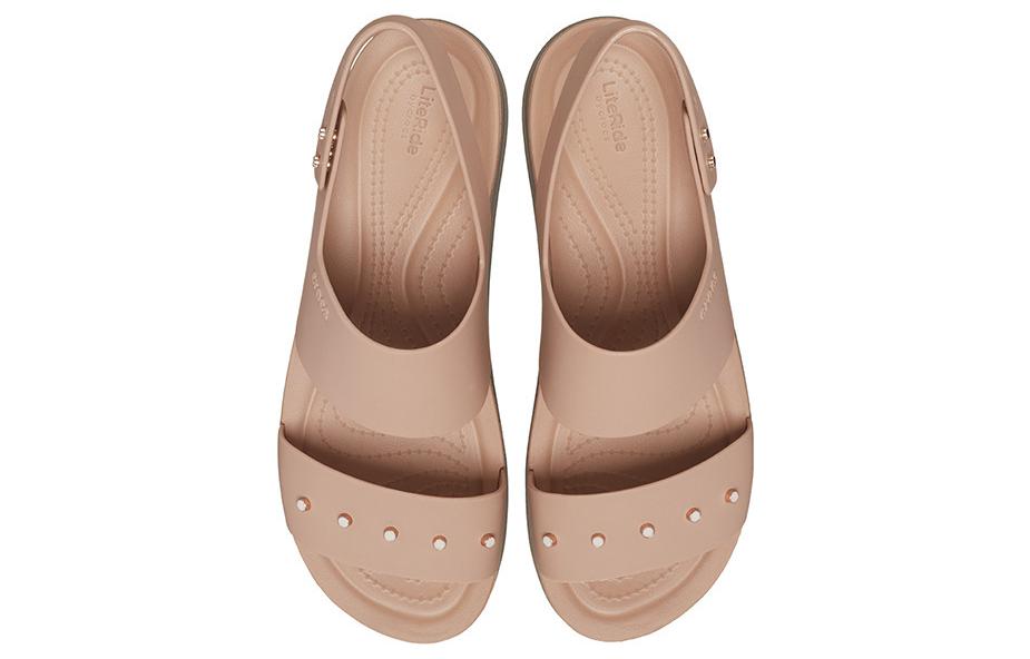 (WMNS) Crocs Brooklyn Studded Low Wedge 'Cork Mushroom' 209254-2DH