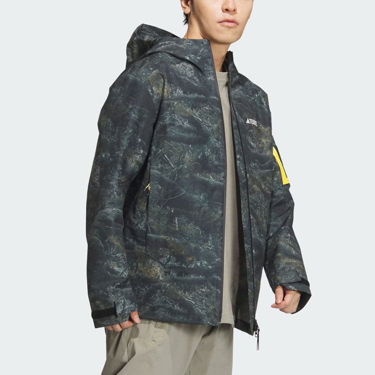 adidas National Geographic Allover Print RAIN.RDY Jacket Asia Sizing 'Silver Pebble' IS9511